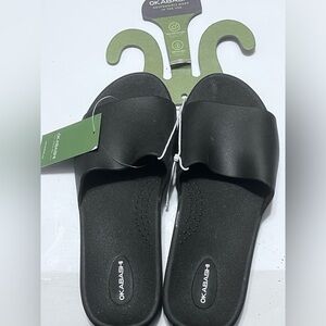 Okabashi Cruise Slide Sandals Womens Size 8 Eco-Friendly USA Black